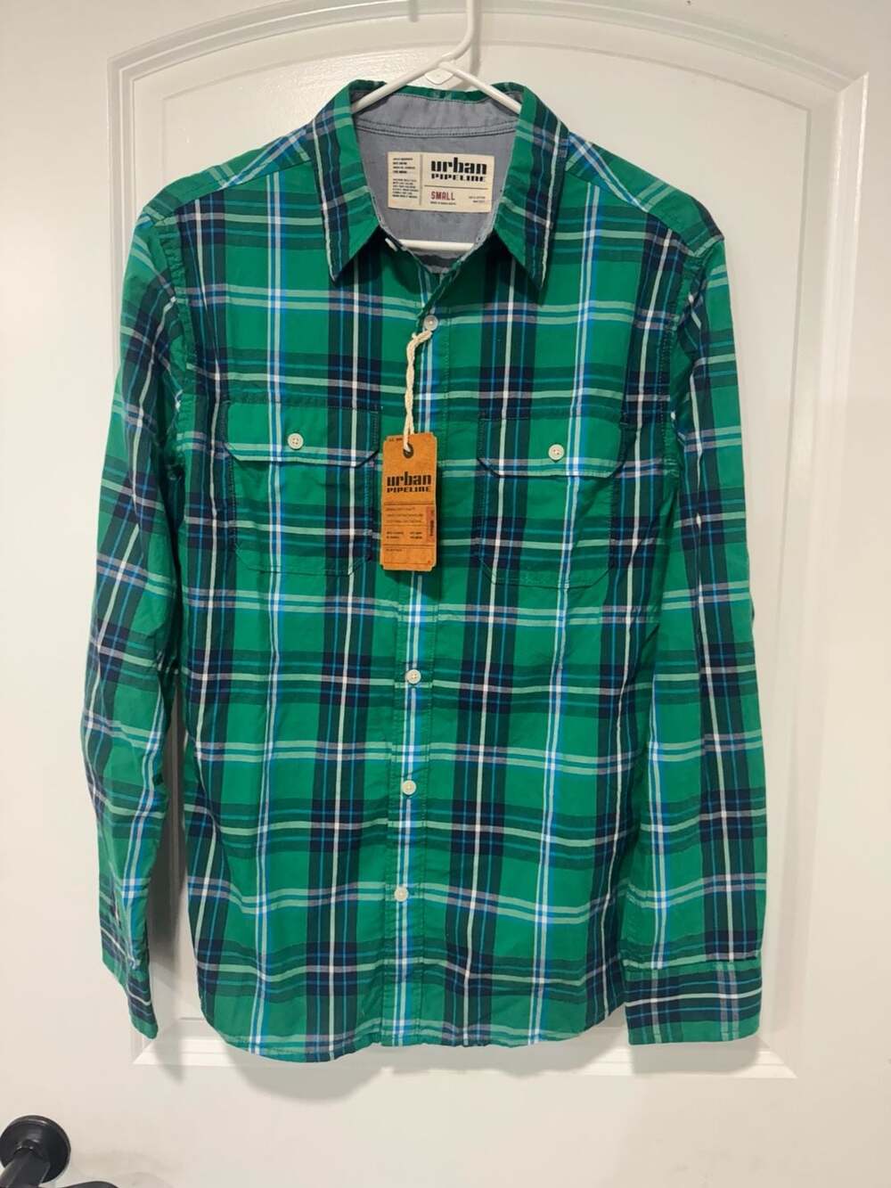 Green Plaid Button Down Shirt Preppy Workwear Men’s Small NWT